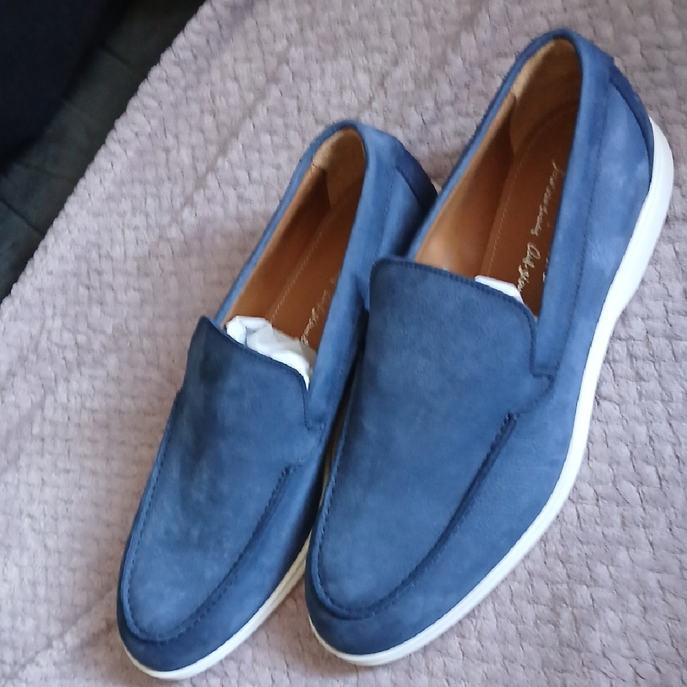 Antonio Maurizi Navy Suede Slip-On Loafers